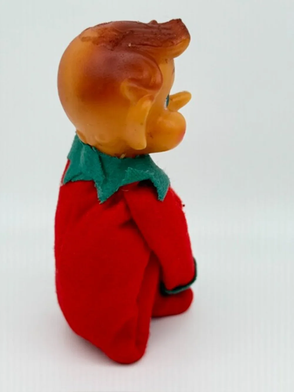 Vintage Pixie Elf Knee Hugger Shelf Sitter Christmas Figure Ornament 4.75